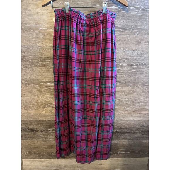 Vintage Cat Sweater Knit Sz L Pink Set Plaid Skirt Retro 70’s New - Picture 7 of 9